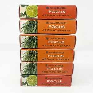 6pk RareEssence Adults Aromatherapy Roll-On Focus Rosemary And Bergamont